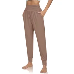 Pantalones de cintura alta con cordón para mujer, pantalones de moda simples, talla grande