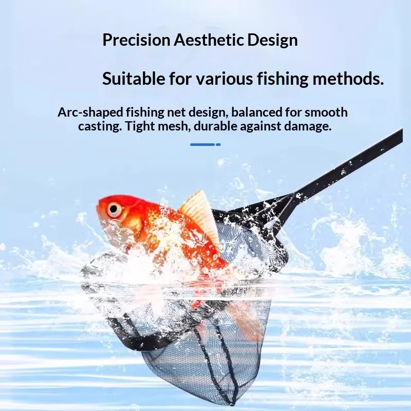 Langstieliger quadratischer Aquarium-Fischkescher mit weichem Netz, Fischfangnetz für Goldfische und Garnelen, schwimmendes Reinigungsnetz für Schmutzpartikel – Detail 8