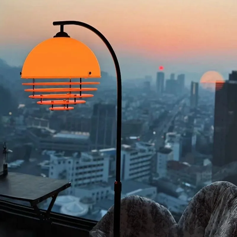 Floor lamp, orange retro living room bedroom sofa decorative ambient light