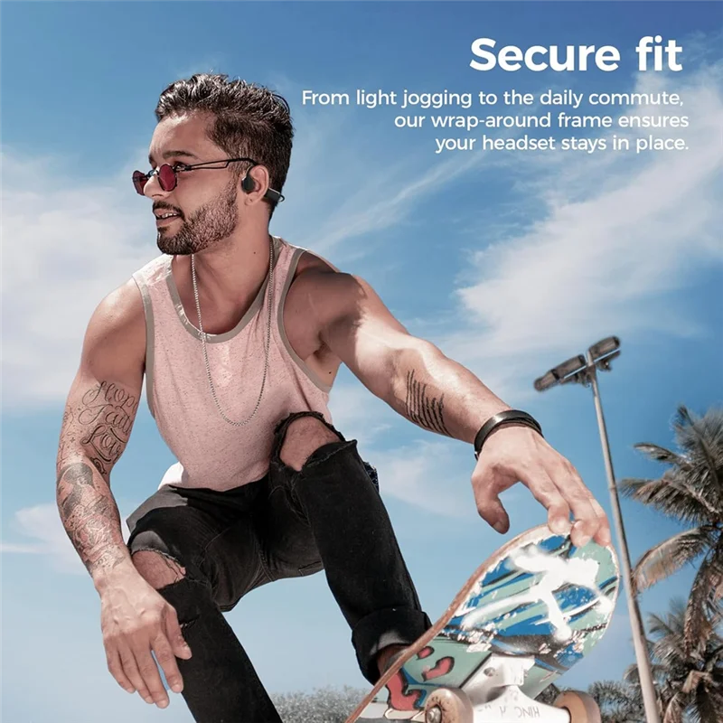 Headphone Olahraga Telinga Terbuka Headphone Bluetooth Nirkabel Konduksi Tulang dengan Peningkatan Mikrofon Earphone Tahan Air-TCES