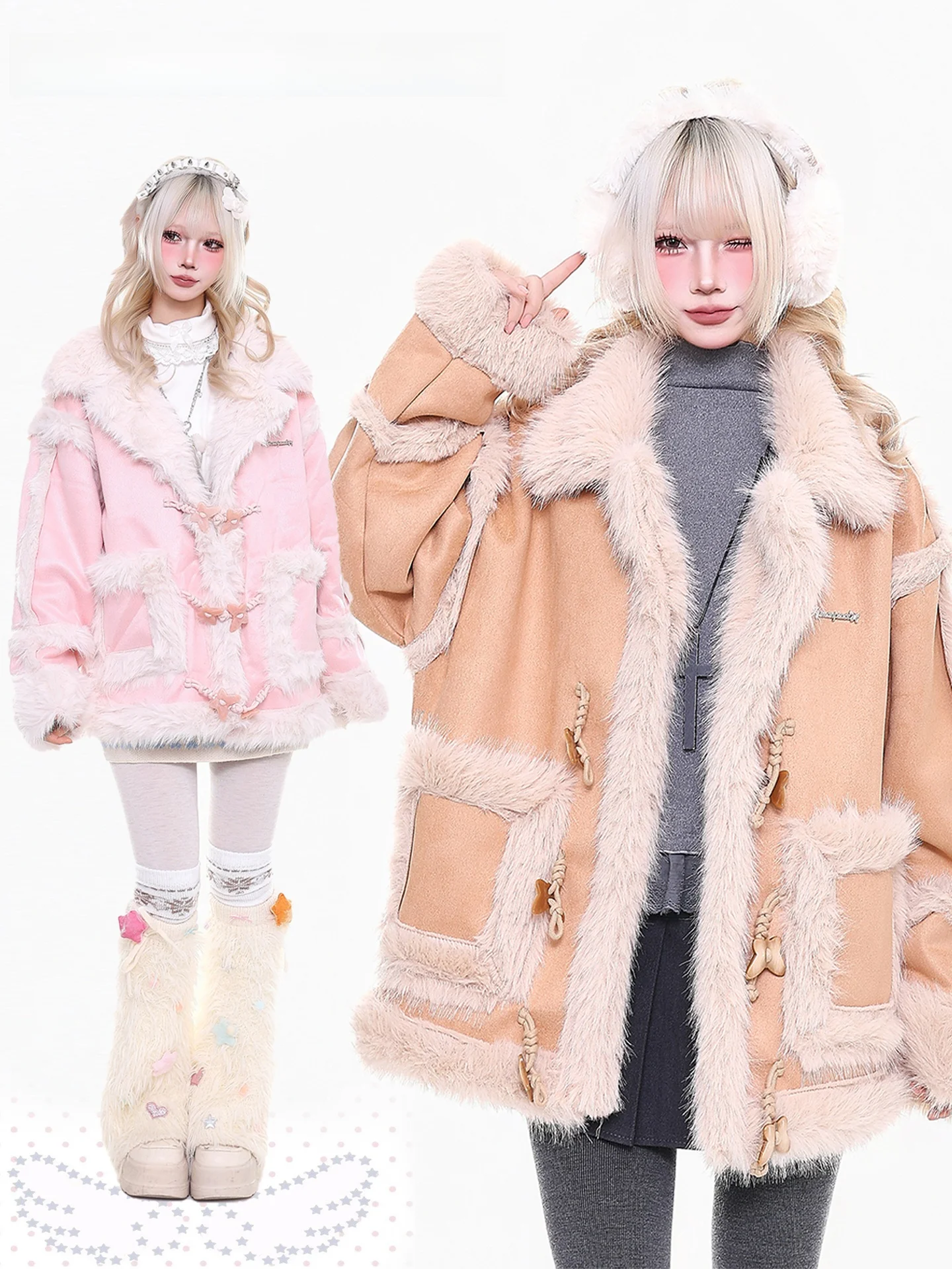 

Женское повседневное пальто из утепленного хлопка с начесом под оленью кожу, оранжевое, свободного кроя, из полиэфирного волокна, для зимы