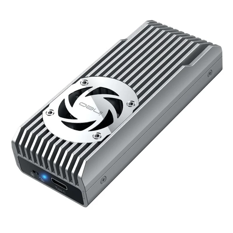 

ULBS INEO M.2 SSD Enclosure Built-In Cooling Fan 10Gbps USB3.1 Gen2 Type-C M.2 Nvme Case Enclosure Support 2230 2242 2260 2280 G