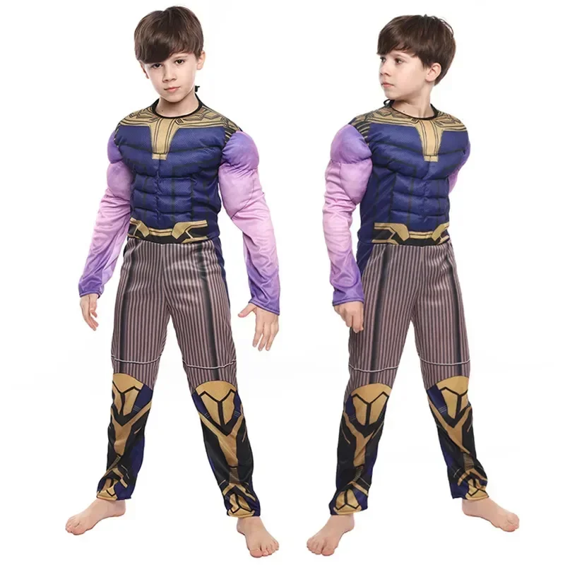 Disfraz de Thanos supervillana para niños, mono muscular para Cosplay, fiesta de cumpleaños y Halloween