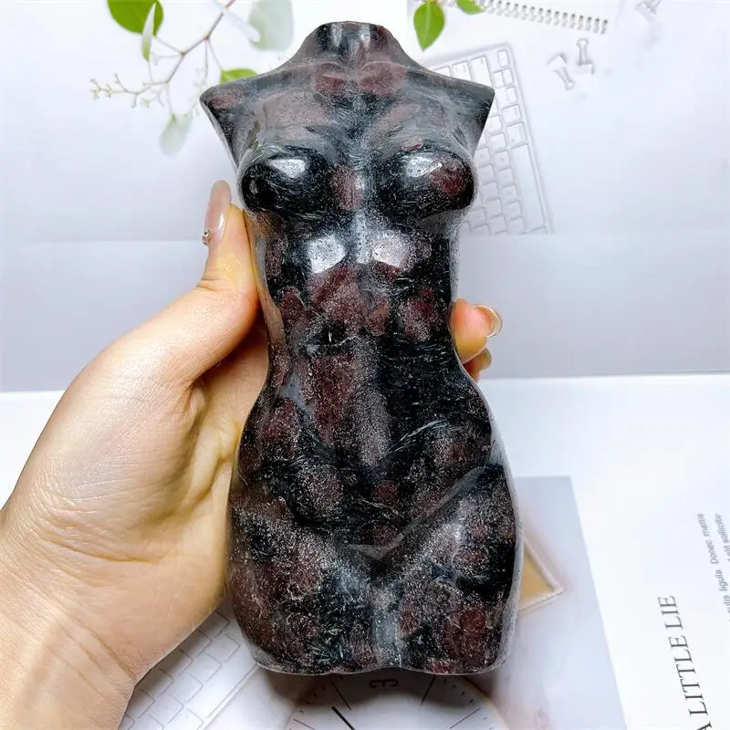 

16CM Natural Garnet Lady Carving Reiki Healing Fengshui Stone Home Room Ornaments Decor Holiday Gift 1pcs