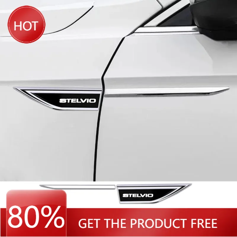 Hub Caps Car Fender Side Blade Stainless Steel Decal Car Body Protective Sticker For Alfa Romeo Stelvio Car Accessories