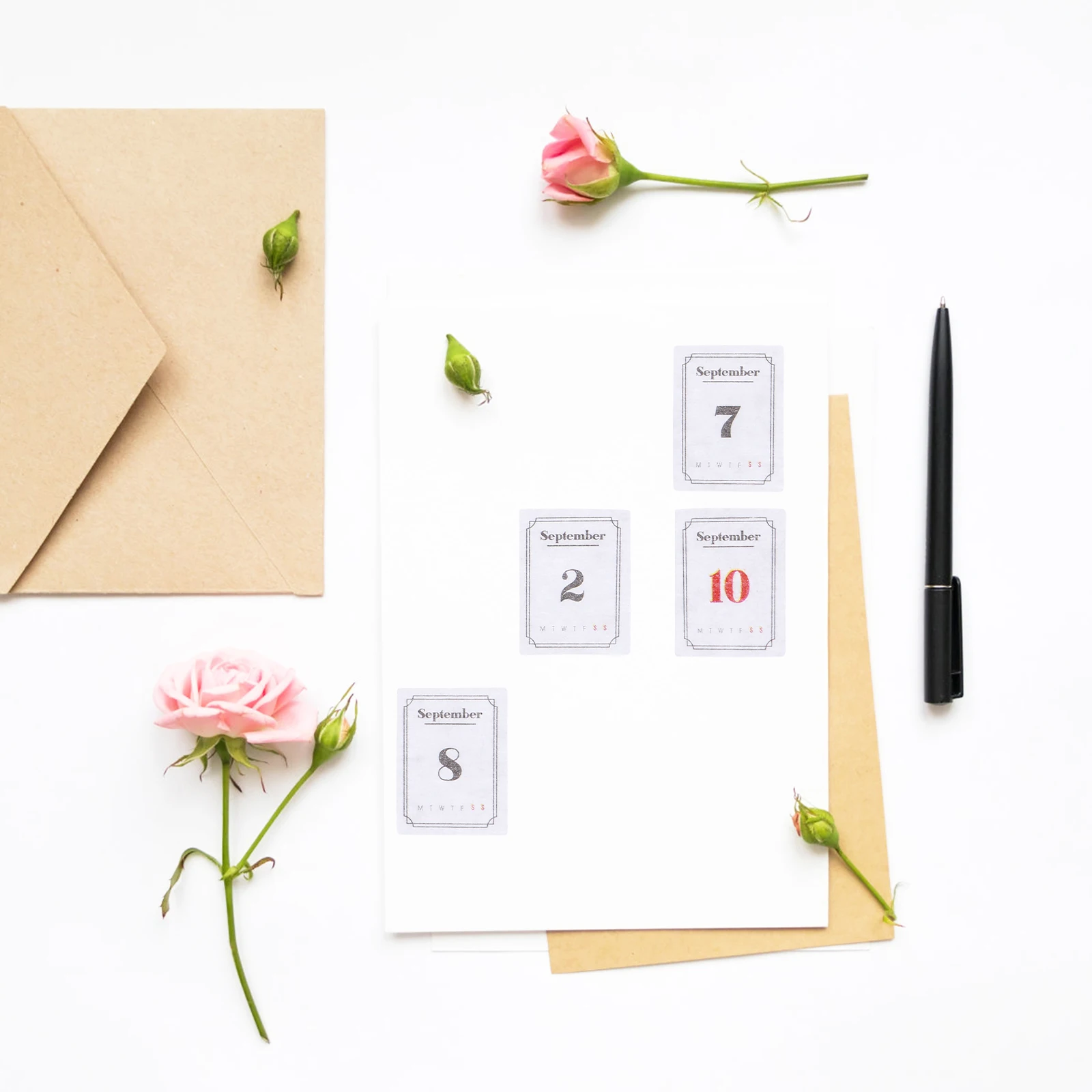 3pcs Decorative Stickers Pcs Mini Adhesive Calendar for Planner Notebook Storage Organization Decorative Stickers Daily Tabs