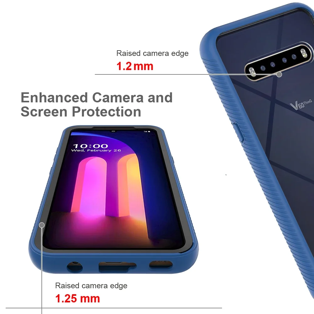 Hybrydowe etui TPU/PC Sky Case dla LG V60 ThinQ Fundas Capa Dwuwarstwowa konstrukcja Wstrząsoodporna, krystalicznie przezroczysta obudowa dla LG V50s ThinQ