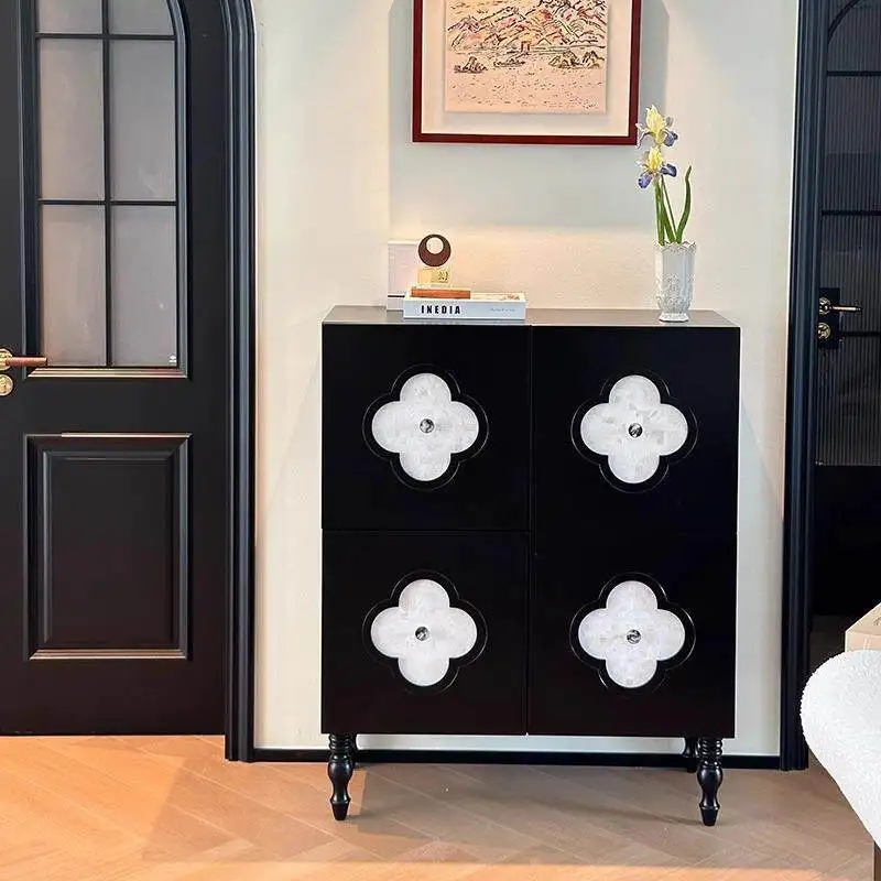 Clover Shell Four Palace Cabinet French Retro Dining Cabinet Solid Wood Locker