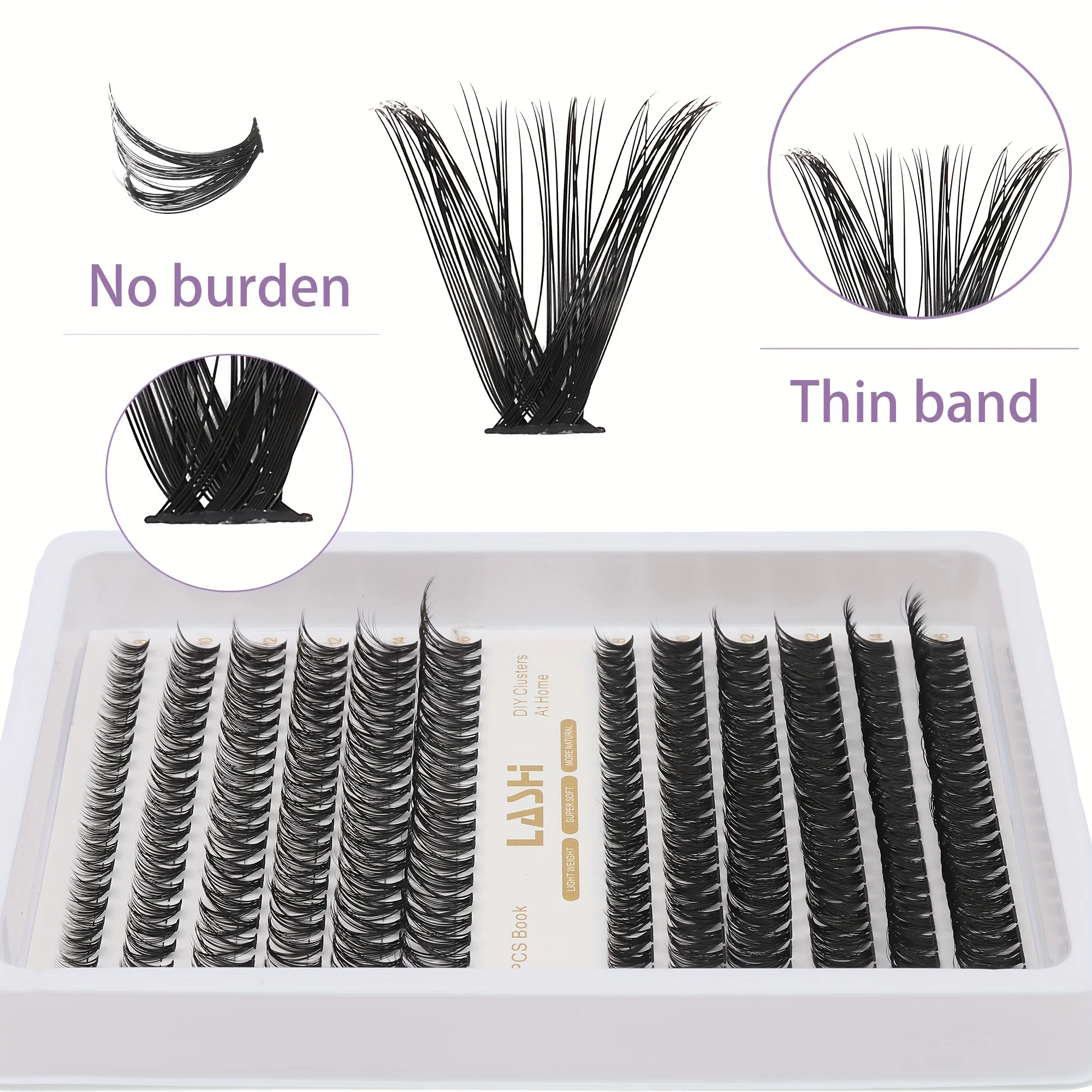 Cílios postiços, 30D/60D DIY Cluster Cílios, 240 PCS Grande Capacidade, 3D Volumoso, Leve Macio, Presente de Natal para Mulheres