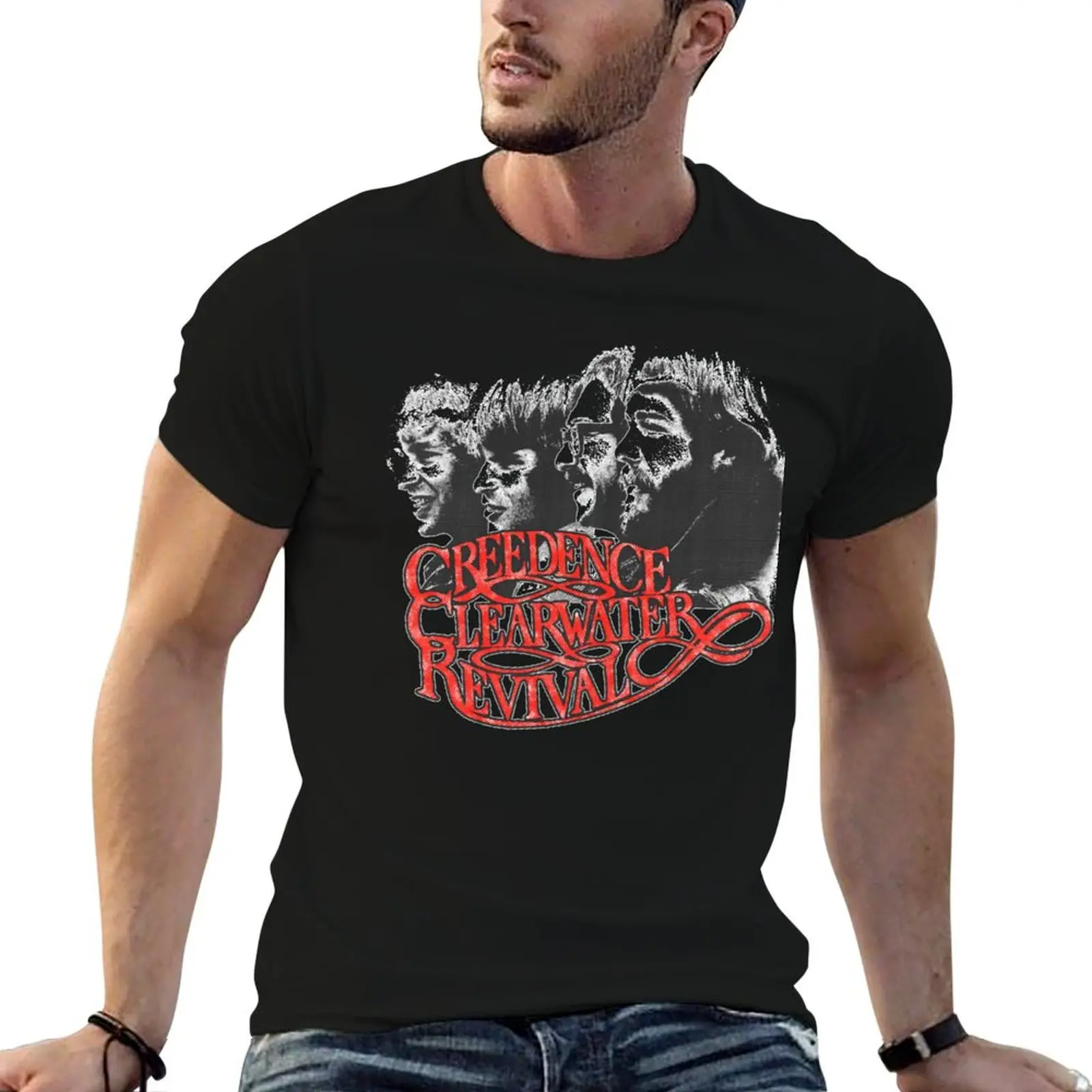 creedence clearwater revival ccr pro retro vintage looking rock T-Shirt vintage anime shirt plus size tops mens designer t shirt