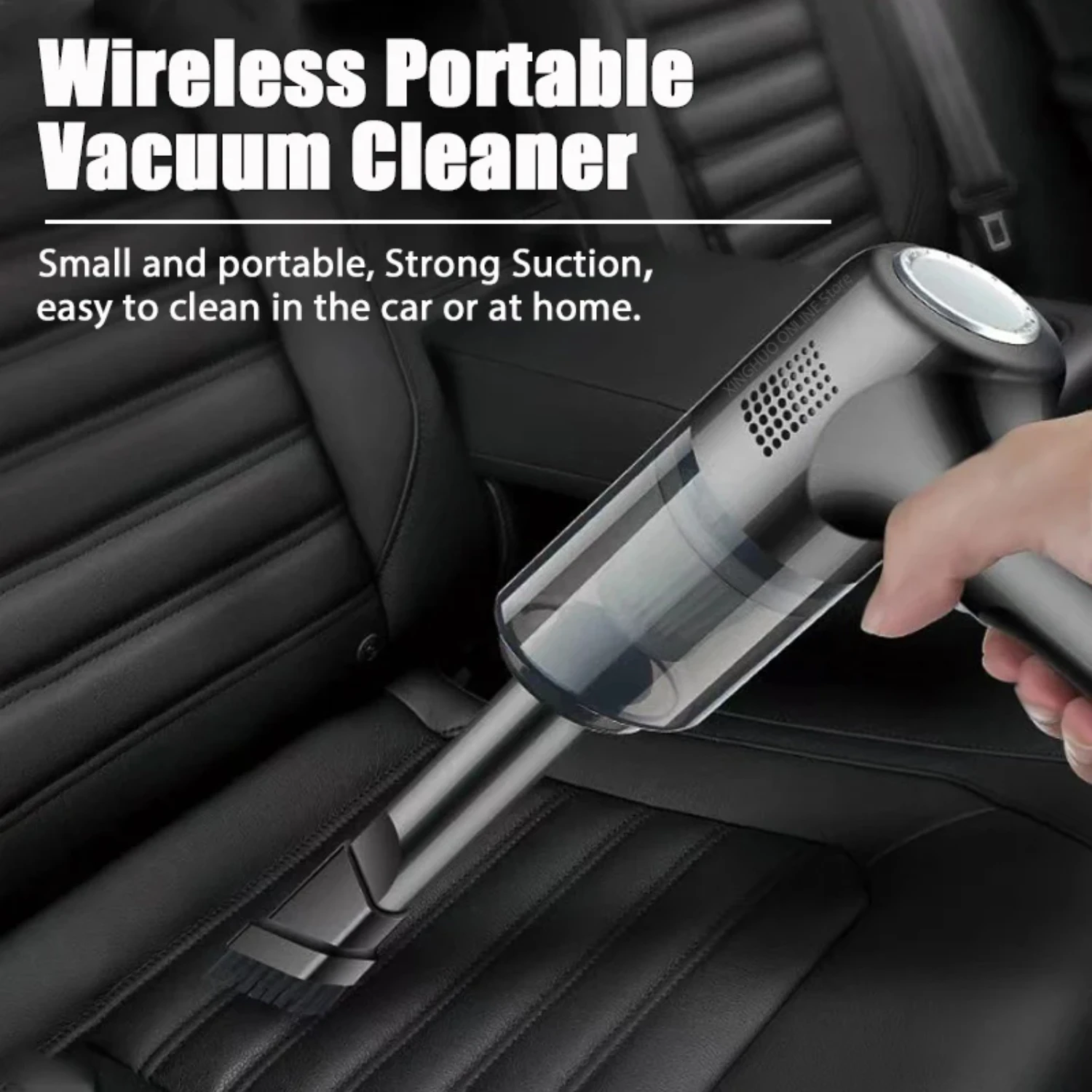 Portable Mini Wireless Car Vacuum Cleaner with Powerful 15000PA Suction, Cordless Handheld Dust Catcher Cleaning Machine for Air