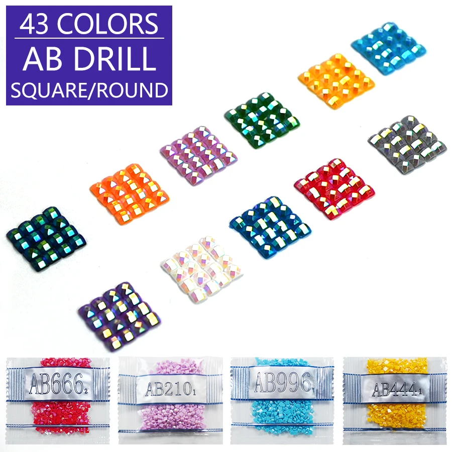 High Quality Resin Stones AB Crystal Glowing Drill Diamond Painting Accessory Backup Beads Cross Stitch Conversion Materials SP1