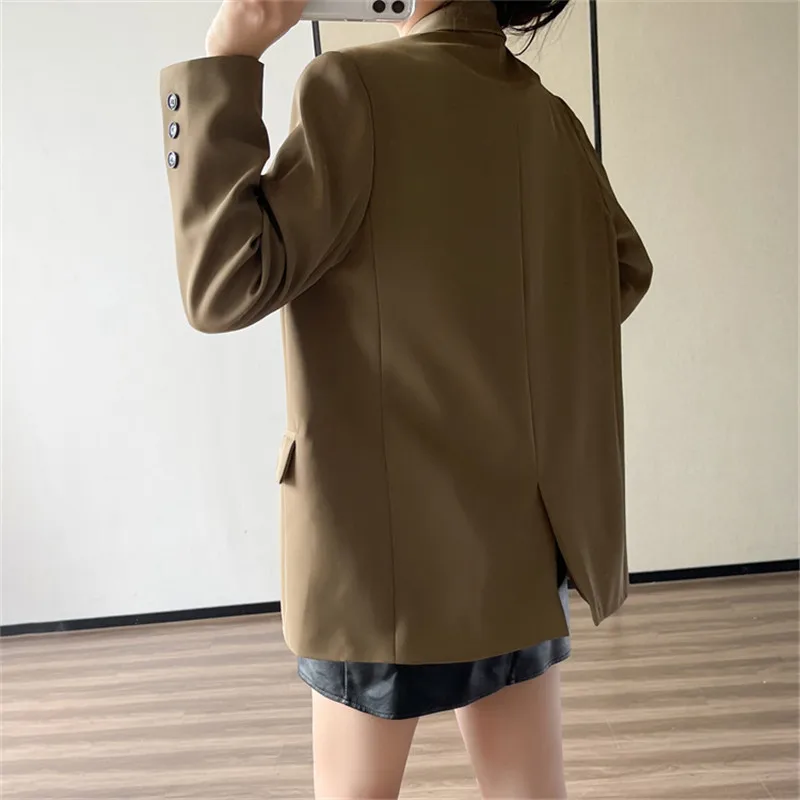 2024 Autumn And Winter New Casual Suit Jacket Women Long Sleeve Loose Blazer Coat Female Fashion Single-Breastted Outerwear W379