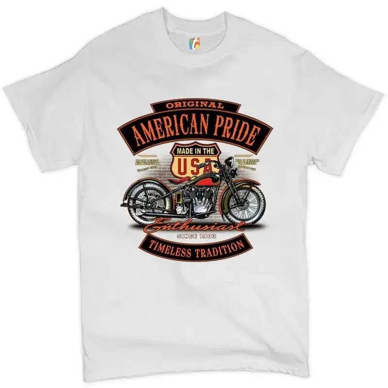 Original American Pride Tshirt Biker Chopper Motorcycle Enthusiast Men's Tee