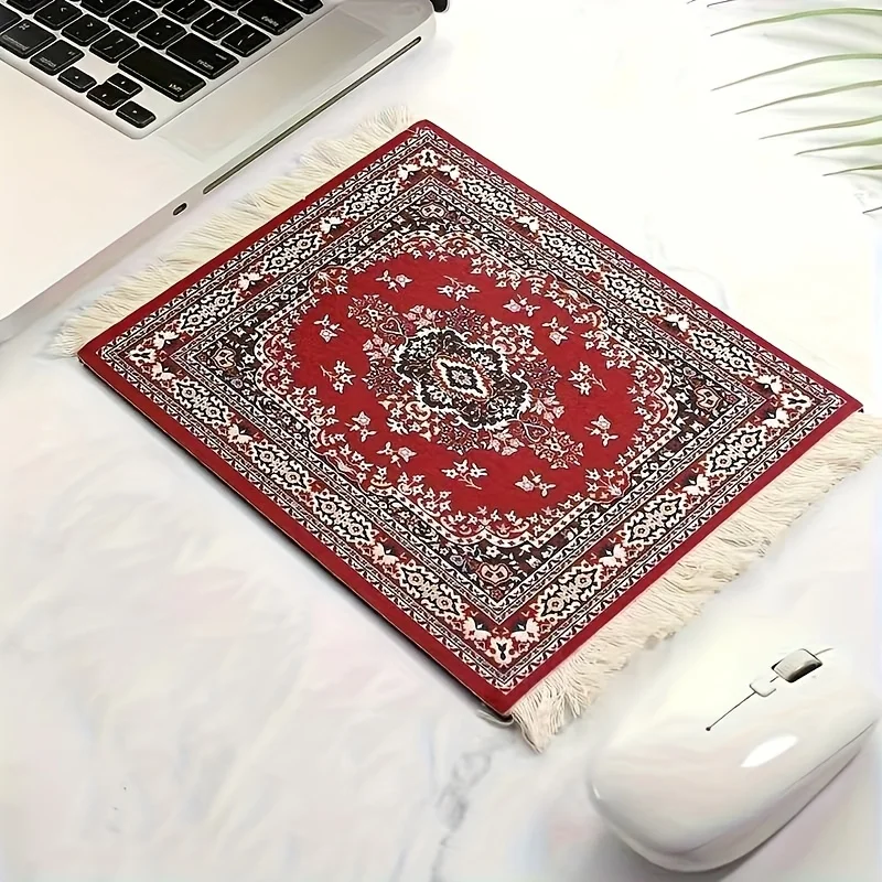 Persian Carpet Pattern Mouse Pad, Non-Slip Rectangular Desk Mat, Durable Office Home Gaming Mousepad