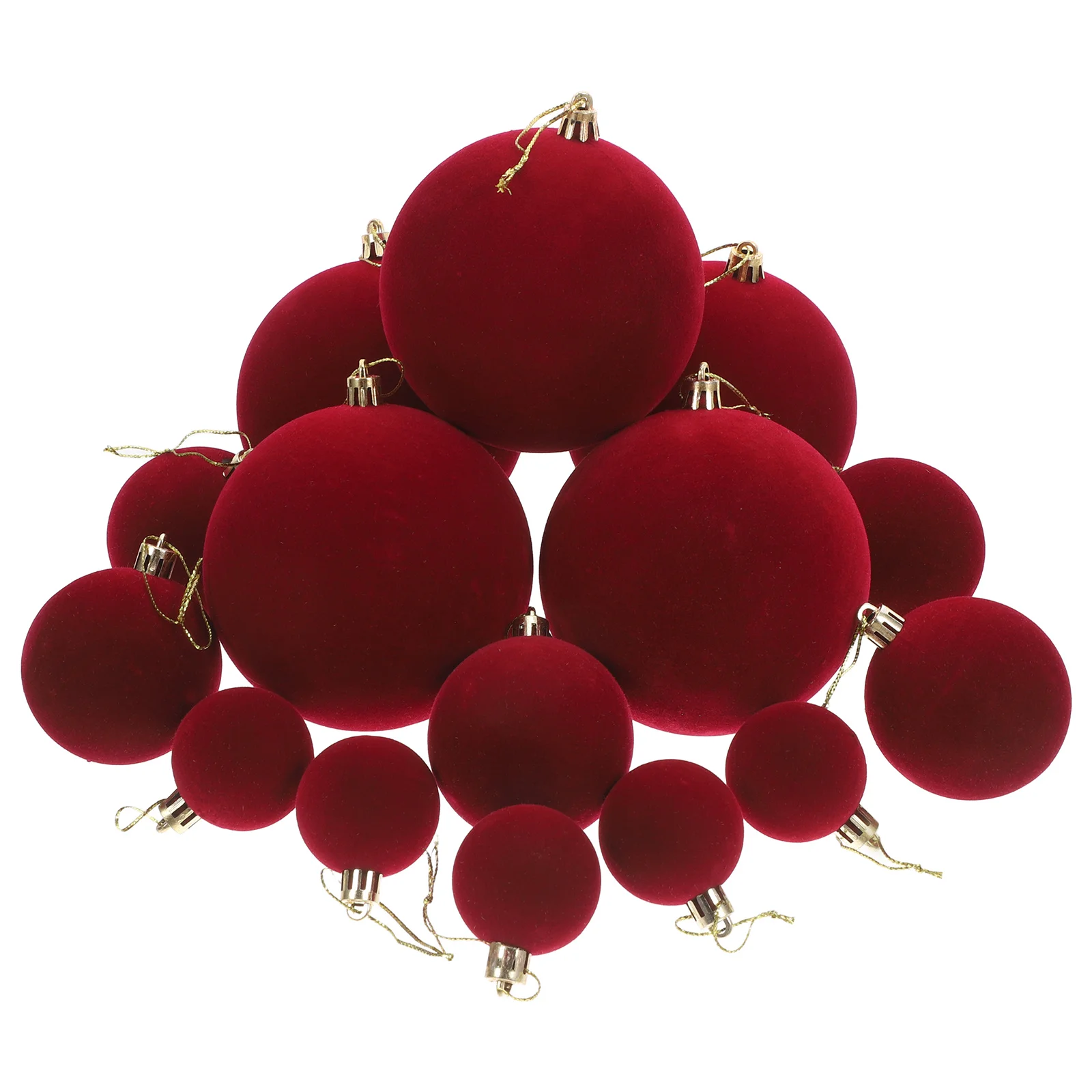 

15pcs Valentine'S Ball Ornaments Wedding Party Decor Large Tree Decoration Sturdy Vintage Flocked Ornaments Balls Balls