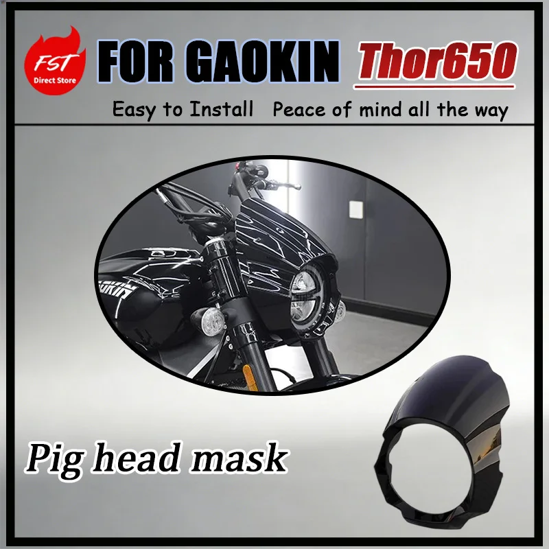 For GAOKIN Thor650 Alien-Style Pig Head Front Air Dam Headlight Decorative Cover Motorcycle Modification Accessory