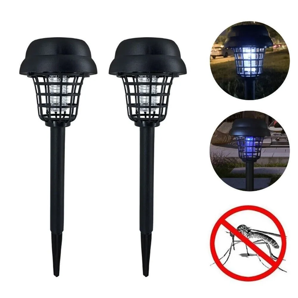 1/2/4PCS Waterproof Solar Bug Zapper Solar Powered No Wiring Mosquito Repellent Lamp Lighting Function Plugged in