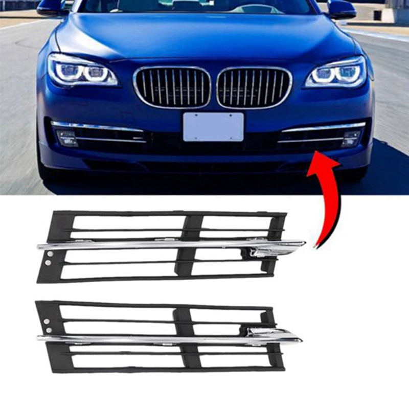 51117295276 Right Front Lower Bumper Fog Light Grilles Trim Parts For BMW 7 Series F01 F02 2011-2015 Fog Lamp Air Vent Cover