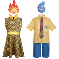 Costume de Cosplay de Film Animé Elémentaire pour Homme et Femme, Ensemble de Chemise et Robe, Tenue de ixd'Halloween et de Carn