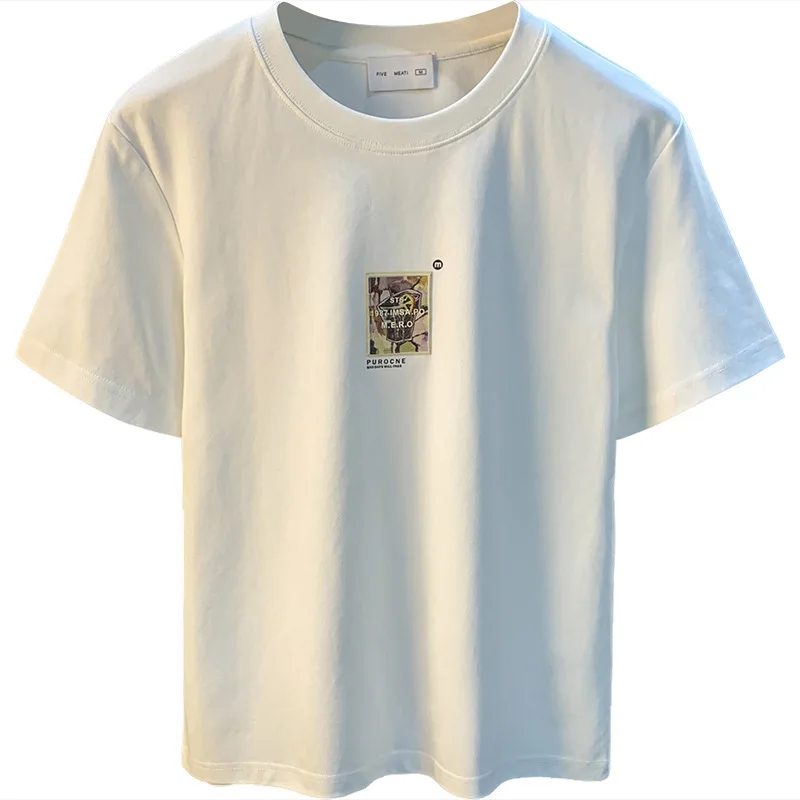 تيشيرت بأكمام قصيرة للرجال في الصيف، رفيع، ممتص للعرق، مسامي، كبير الحجم، فضفاض، بسيط، عصري للرجال