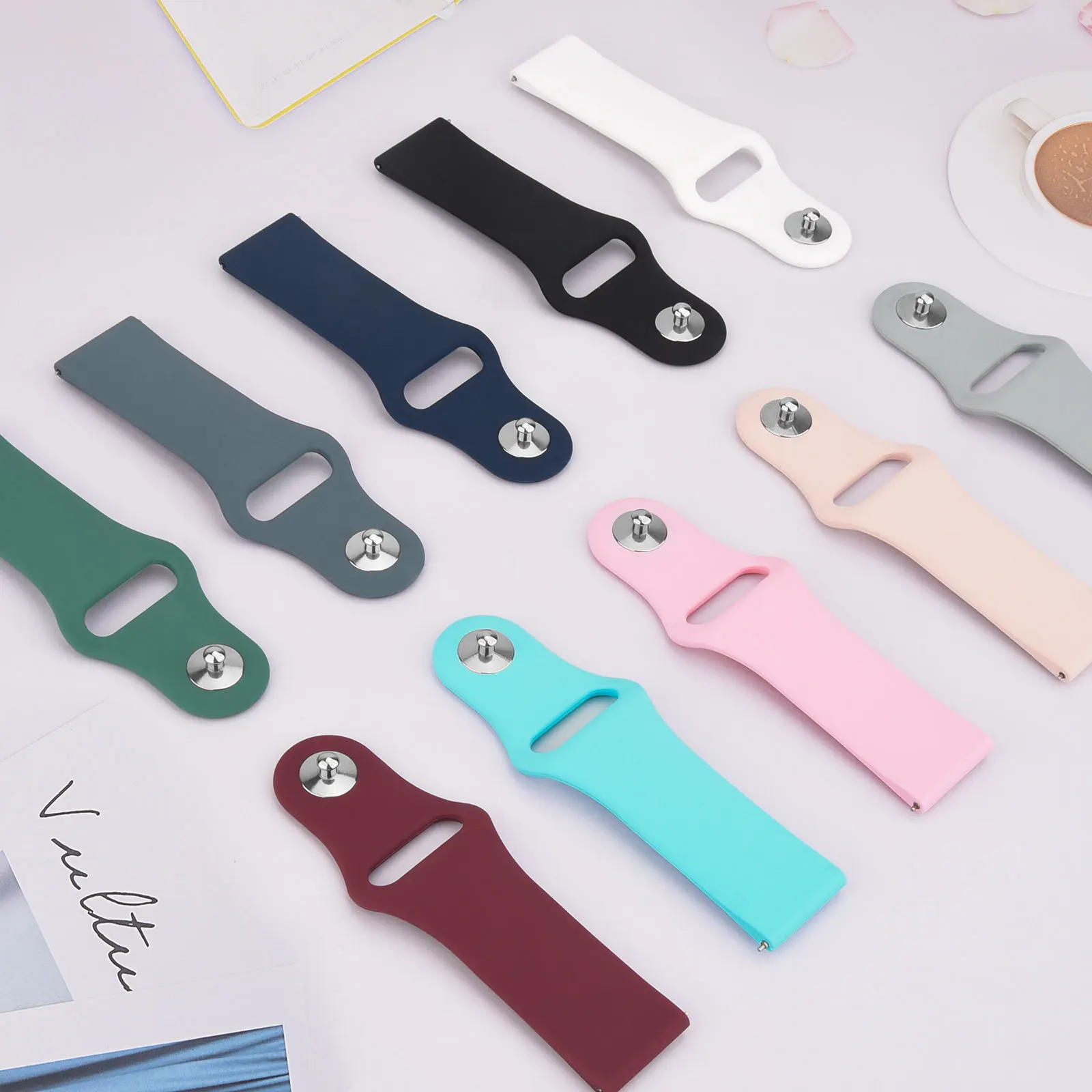 20mm 22mm Silicone Band For Garmin Forerunner 55 158 245 265 music/Vivoactive 3 4/Venu 2 Plus/Venu Sq/Vivomove 3 Strap Bracelet