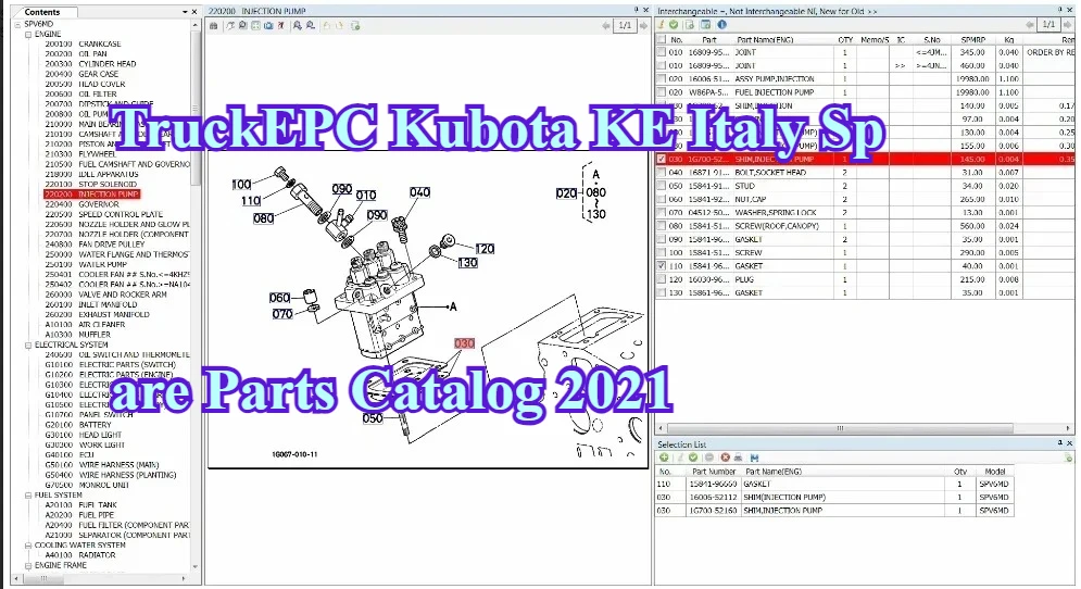 كتالوج قطع غيار TruckEPC Kubota KE إيطاليا 2021