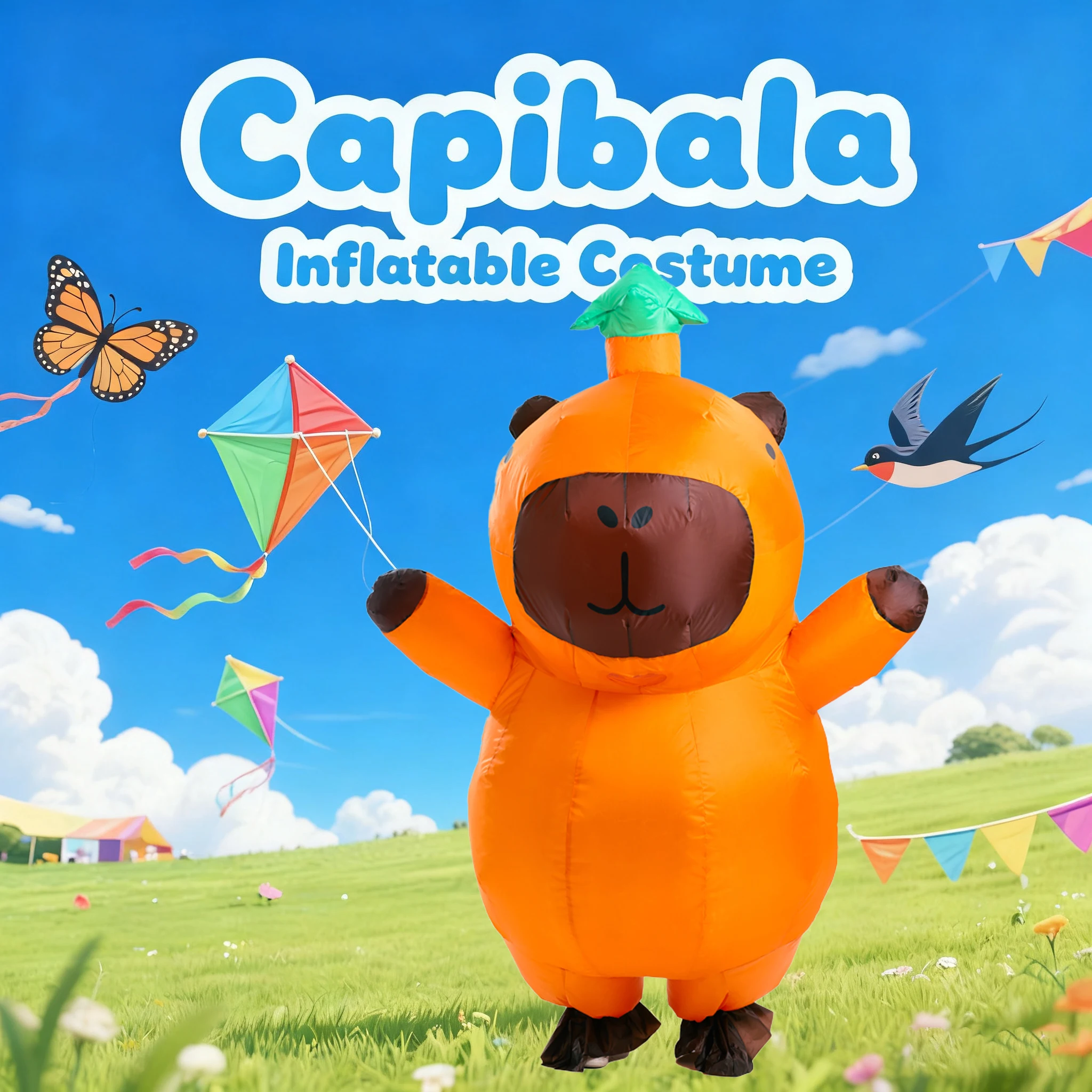 كابيبالا نفخ زي التميمة موكب الكبار شخصية تأثيري الحيوان عيد ميلاد هالوين حفلة الحدث نفخ مجموعة #1