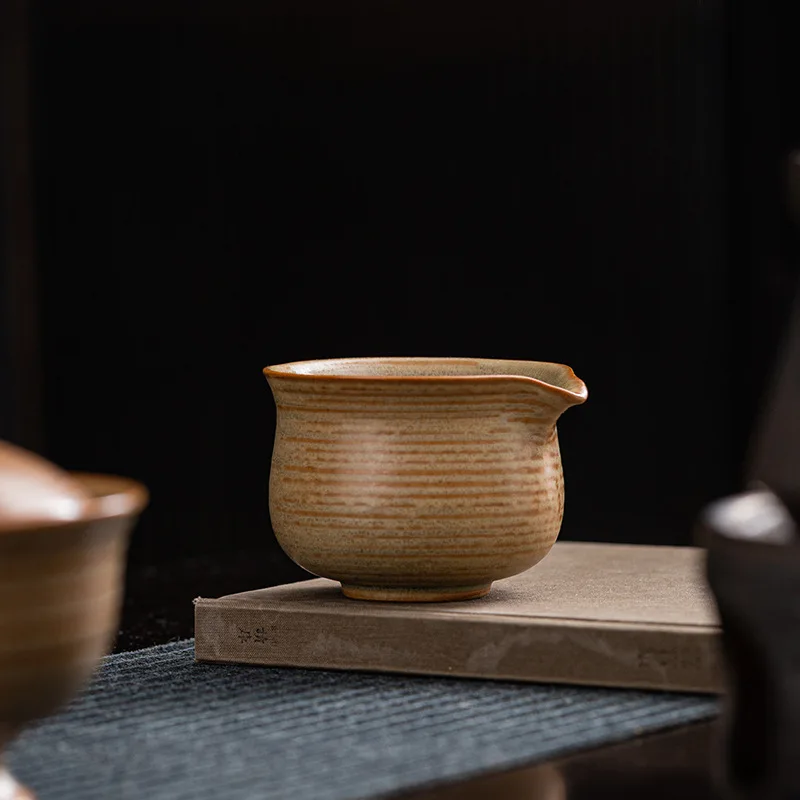 Old Rock Clay Thread Pitcher Gong Dao Bei Ceramic Tea Serving Pot Household Brewing Fair Mug Kung Fu Utensils Gift Box