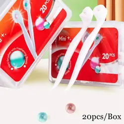 New Mini Travel Toothbrush with Freshening Bead Oral Hygiene Care Portable Prepasted Toothbrush Peach Flavor Disposable