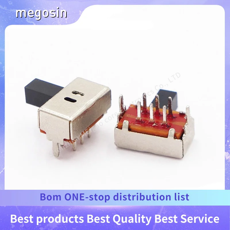 5pcs/lot SK-22D02 Horizontal toggle switch two-position switch 6-pin side toggle switch two-position toy power sliding switch