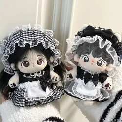 Maid Dress Cotton Doll Maid Skirt Princess Skirt Headwear 10cm Cotton Doll Clothes Apron Dress Up Idol Dolls Dress