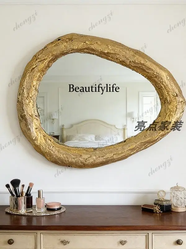 French retro restaurant mirror wall hanging special-shaped decorative mirror creative home bathroom irregular makeup mirror