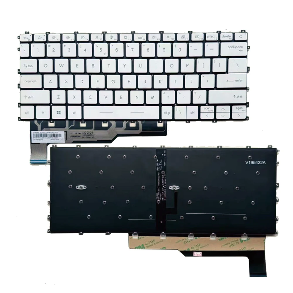 XIN-Russian-US Backlit Laptop Keyboard For MSI Summit E13 Flip Evo A12MT E13 AI Evo A1MTG E14 Evo A12M E14 Flip Evo A12MT A13MT