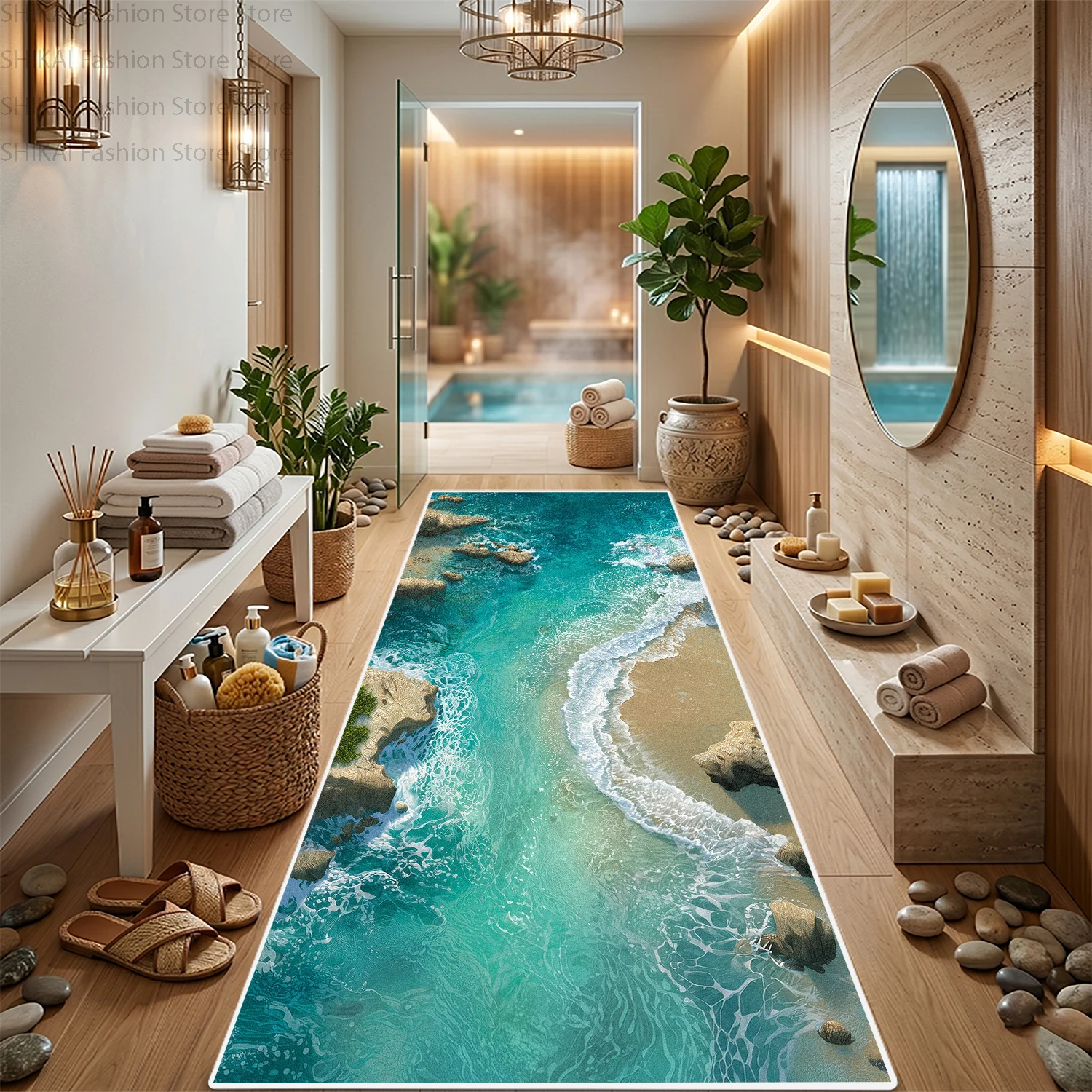 Tapete Macio com Padrão de Ond - Home Fragrance Ocean Breeze avaliação e preço