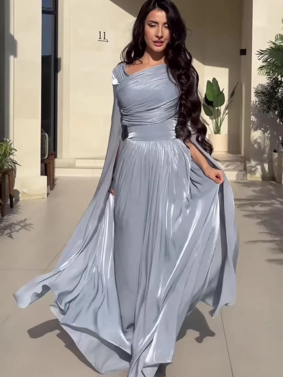 Eid Frauen Kleid Muslimischen Abaya Party Jalabiya Ramadan Langarm Seidige Vestidos Largos Kaftan Arabischen Lange Robe Marokko Herbst 2026
