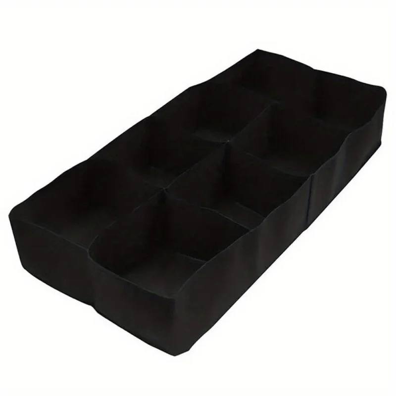 Felt Fabric Raised Garden Bed, 8-Grid Portable Rectangle Grow Bag, Reusable Vegetable Planter Box for Indoor & Outdoor Gardening
