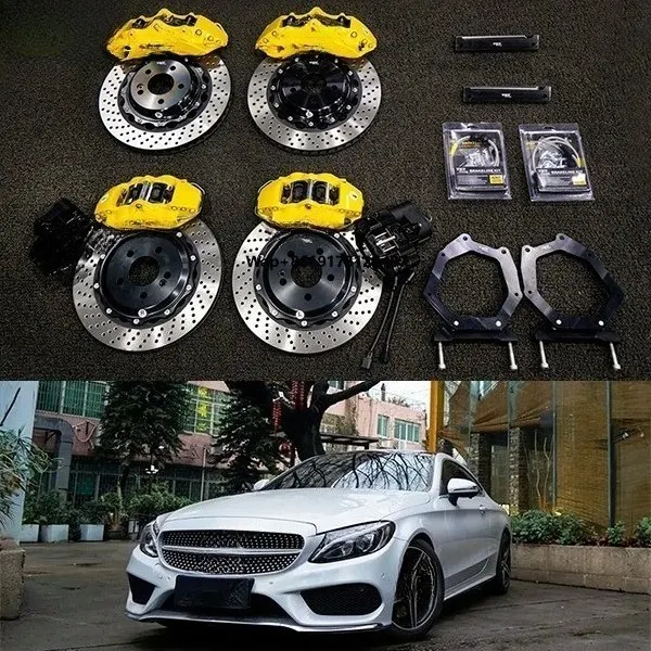 P60NS Front 6 Piston and P40S-R Rear 4 Piston Caliper with E-brake Caliper BBK  forC260 Coupe 18 Inch Car Rim
