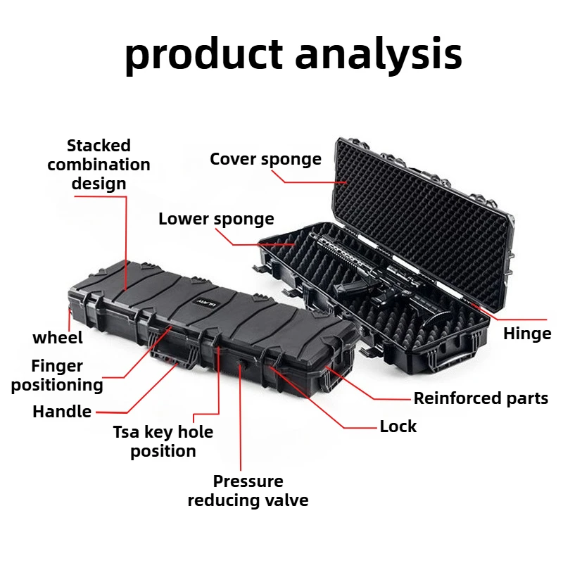 Stackable Toolbox Equipment Safety Protection Boxes Instrument Storage Organizer Boxes Outdoor Handheld Tactical Box with Lining