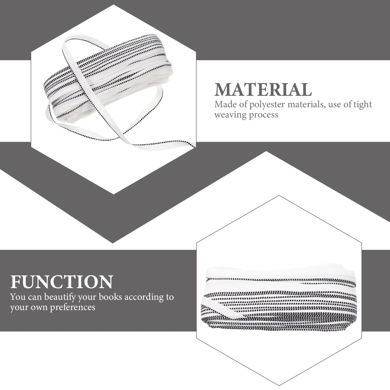 Materiales de álbum, suministros de bricolaje, cinturón de encuadernación de libros, cinturones, bandas finales, tela para la cabeza de tapa dura para decoración de encuadernación, diadema