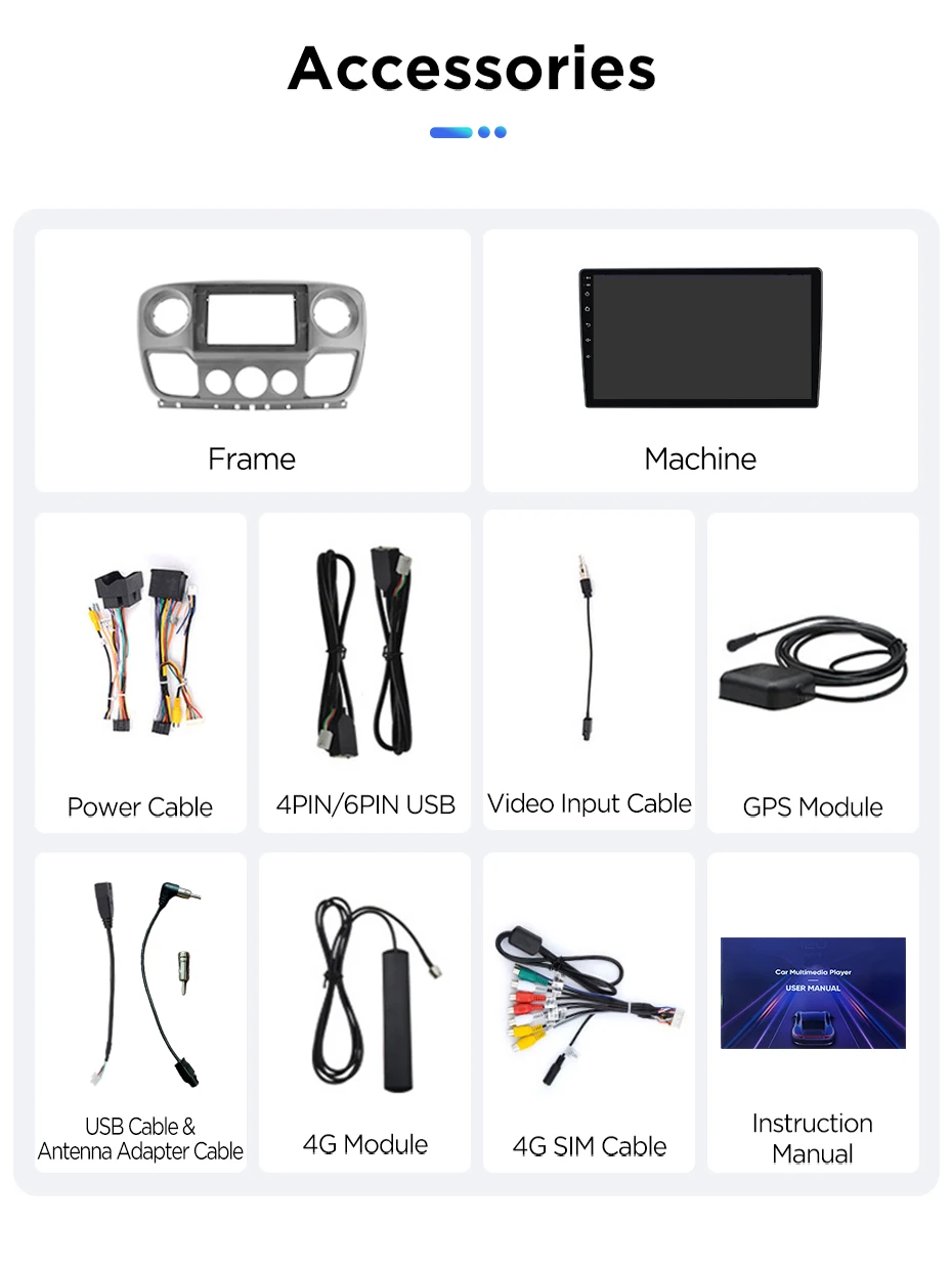 Junsun Autoradio für Renault Master Nissan NV400 Opel Movano 2010-2021 CarPlay Android Auto FM RDS DSP BT GPS Navi SWC HD IPS Touchscreen Plug & Play Multimedia-Player Freisprecheinrichtung Original-Autostil-Haupteinheit – Detail 23