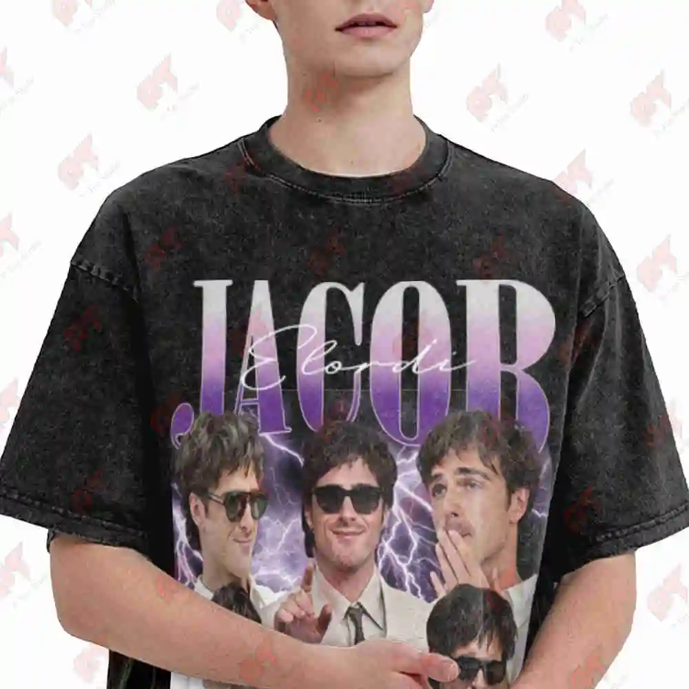Jacob Elordi Fan Vintage Washed Tee Pure Cotton T-Shirt