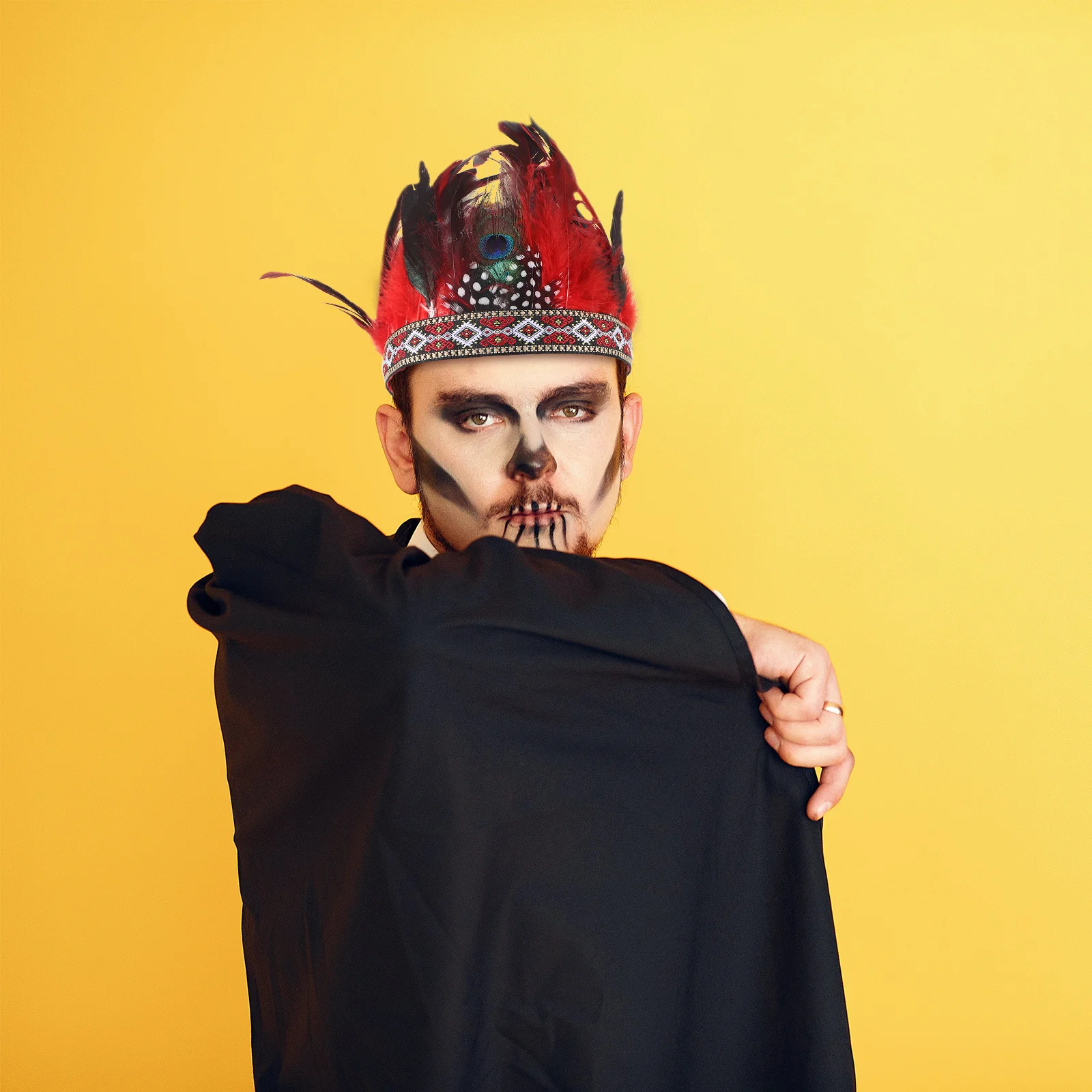 플루메이지 카니발 헤드피스 독특하고 생동감 넘치는 파티 헤드드레스 여성용 축제 공연 장식용 헤드밴드