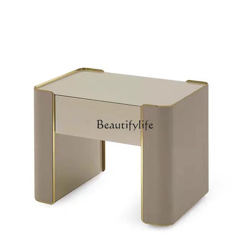 

LJYItalian light luxury piano paint bedside table can be customized in size