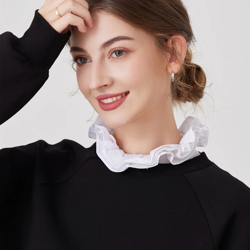 

Layer Pleated Stand Detachable Collar Neck Half Top Shirt Decorative Ladies False Blouse Collar Neckwrap Sweater Accessories