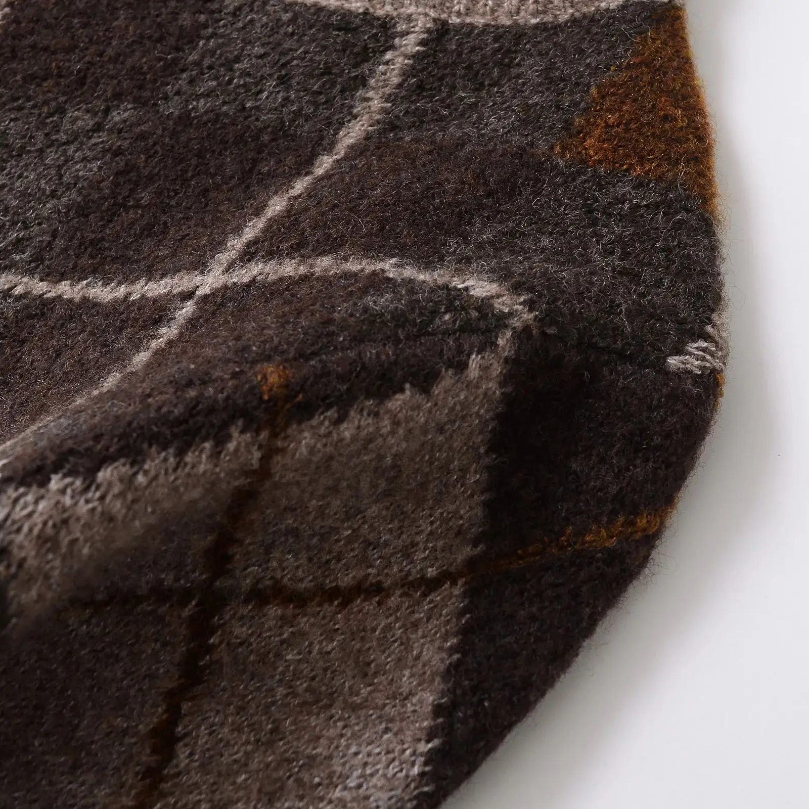 المرأة سترة مشغولة من الصوف سترة للنساء الخريف الشتاء الماس نمط طويلة الأكمام واحدة الصدر الإناث متماسكة معطف 2756124 #4