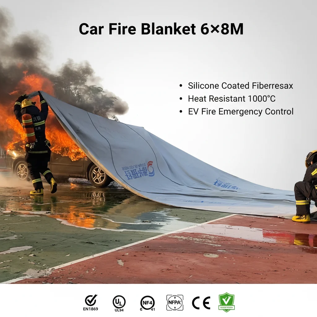 Joinlink General MerchandiseFire Extinguisher Blanket EN 13501 6X8 m 19.8X26 Ft Extreme Emergency Lithium Car Fire Blanket