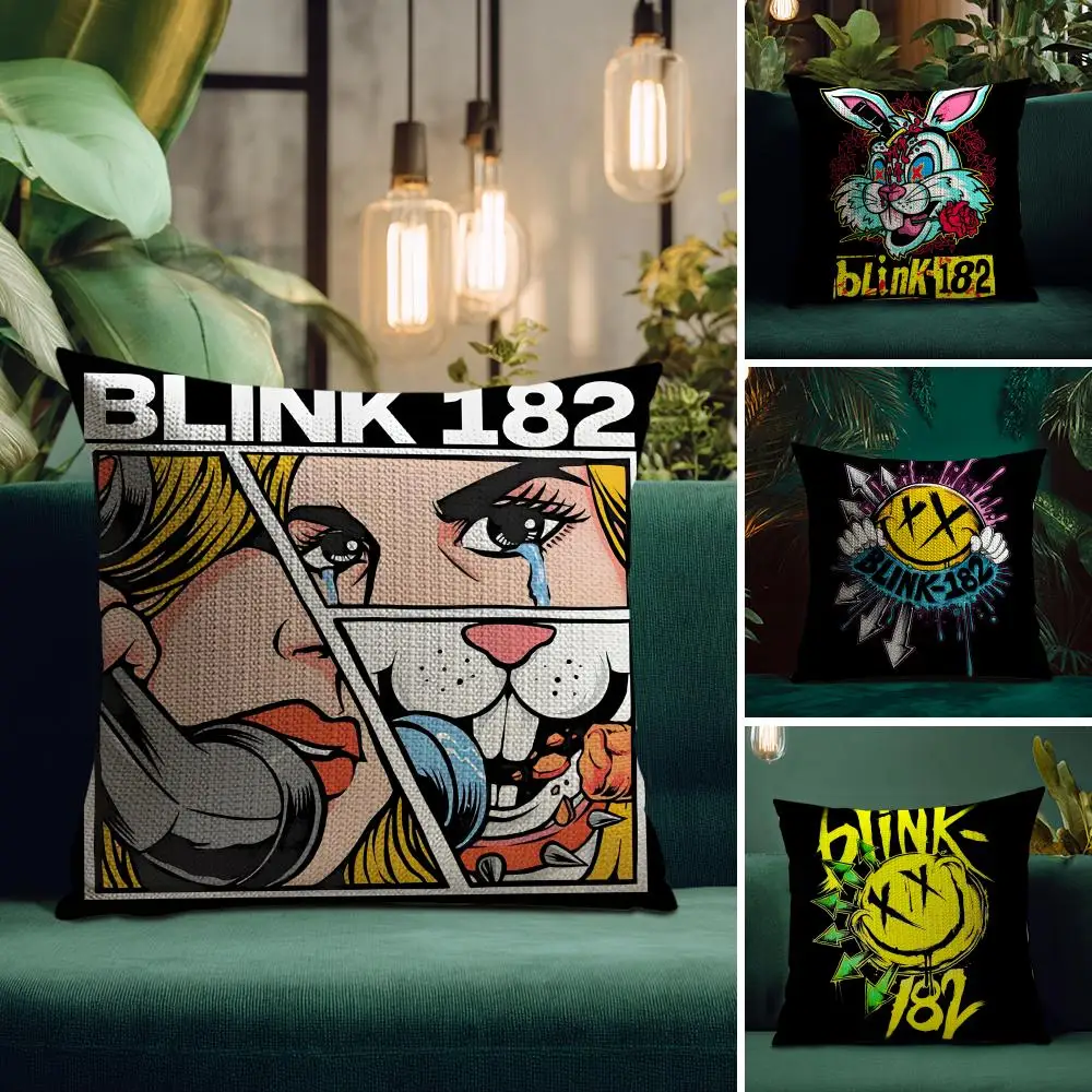 Band B-Blink-182 Cushion Cover Natural Linen Pillow Case Double-Sided Print Decorative Sofa Pillowcase Home Decor Gift
