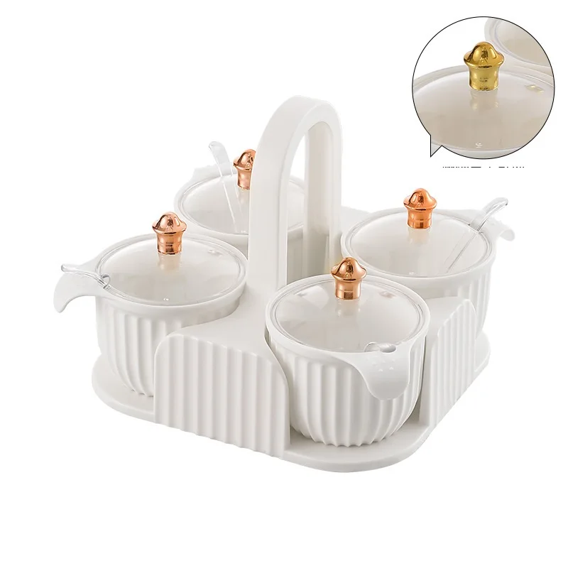 

Household kitchen seasoning box 2024 new modern simple portable seasoning bottle transparent with lid combination