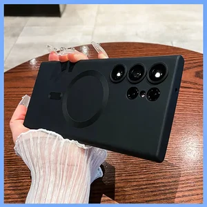 Casing Silikon Lembut Pengisi Daya Nirkabel Mewah untuk Magsafe untuk Samsung Galaxy S22 S21 S23 S24 S25 Ultra Plus Matte Penutup Tahan Guncangan 12 penjualan terbaik samsung z flip4 - №